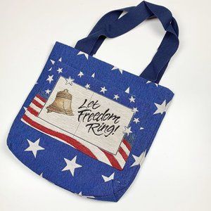 Star Spangled Patriotic American Let Freedom Ring 4th of July Tapestry Tote Bag